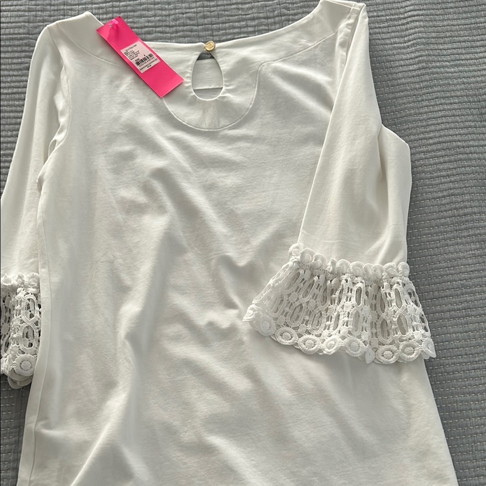 Elegant White Lace Sleeve Women's Top - image 3